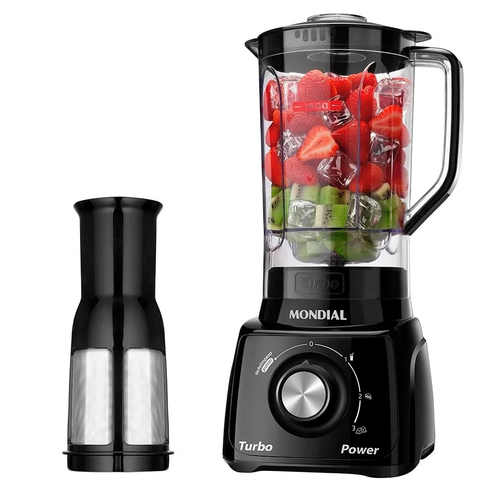 liquidificador mondial l 99 com filtro copo cristal, 3 velocidades + pulsar, 550w, preto, 110v liquidificador mondial l 99 com filtro copo cristal, 3 velocidades + pulsar, 550w, preto, 110v