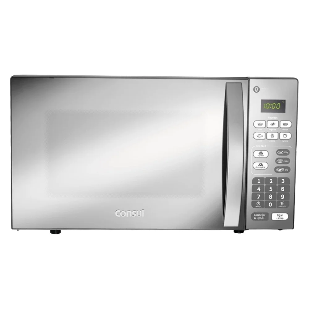 micro ondas consul 20 litros cm020bf função descongelar, espelhado, design moderno, cinza, 110v micro ondas consul 20 litros cm020bf função descongelar, espelhado, design moderno, cinza, 110v