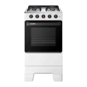 fogão de piso 4 bocas esmaltec f4isb ideal pop mesa em aço inox, acendimento manual, branco