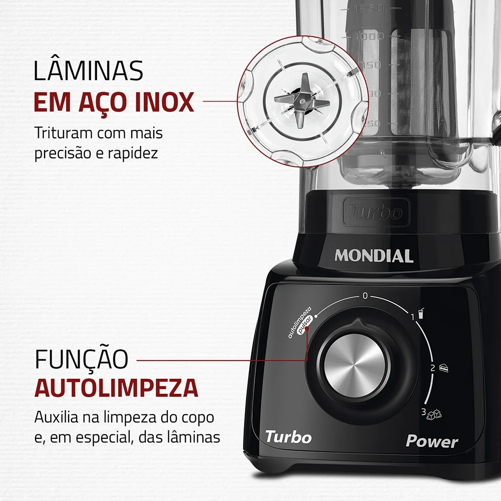 liquidificador mondial l 99 com filtro copo cristal, 3 velocidades + pulsar, 550w, preto, 110v liquidificador mondial l 99 com filtro copo cristal, 3 velocidades + pulsar, 550w, preto, 110v