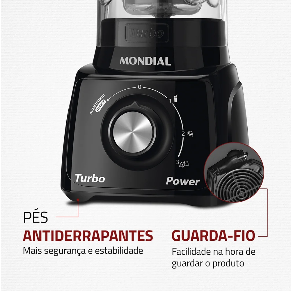 liquidificador mondial l 99 com filtro copo cristal, 3 velocidades + pulsar, 550w, preto, 110v liquidificador mondial l 99 com filtro copo cristal, 3 velocidades + pulsar, 550w, preto, 110v