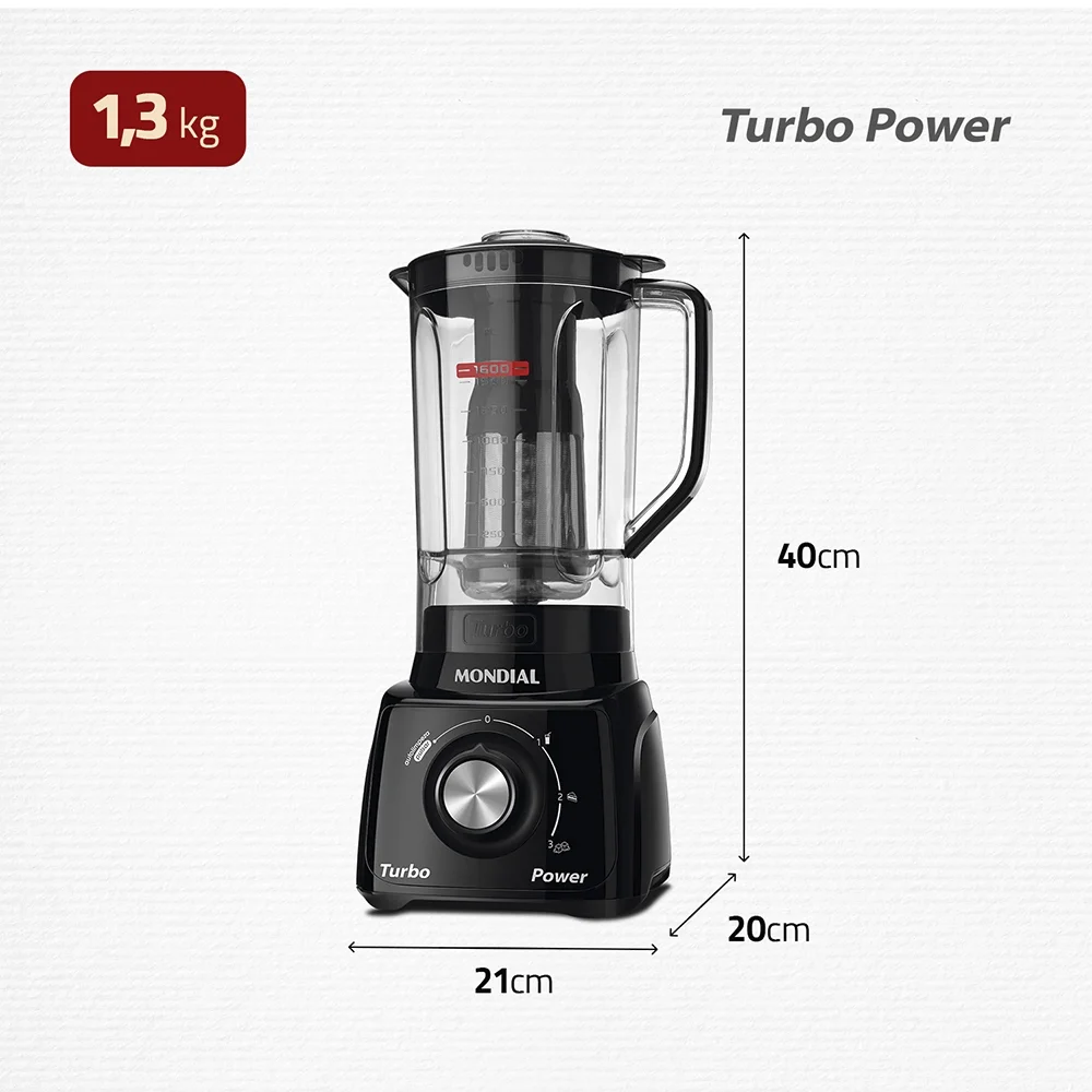 liquidificador mondial l 99 com filtro copo cristal, 3 velocidades + pulsar, 550w, preto, 110v liquidificador mondial l 99 com filtro copo cristal, 3 velocidades + pulsar, 550w, preto, 110v