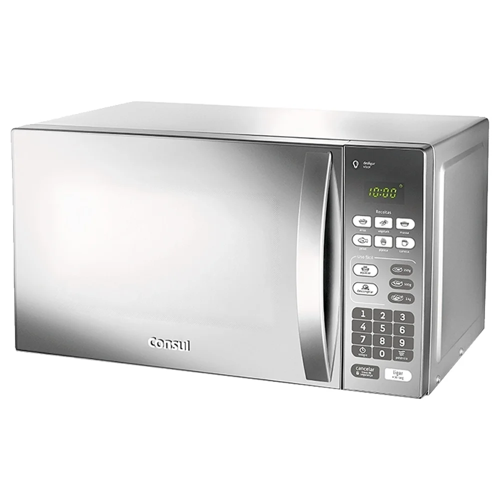 micro ondas consul 20 litros cm020bf função descongelar, espelhado, design moderno, cinza, 110v micro ondas consul 20 litros cm020bf função descongelar, espelhado, design moderno, cinza, 110v