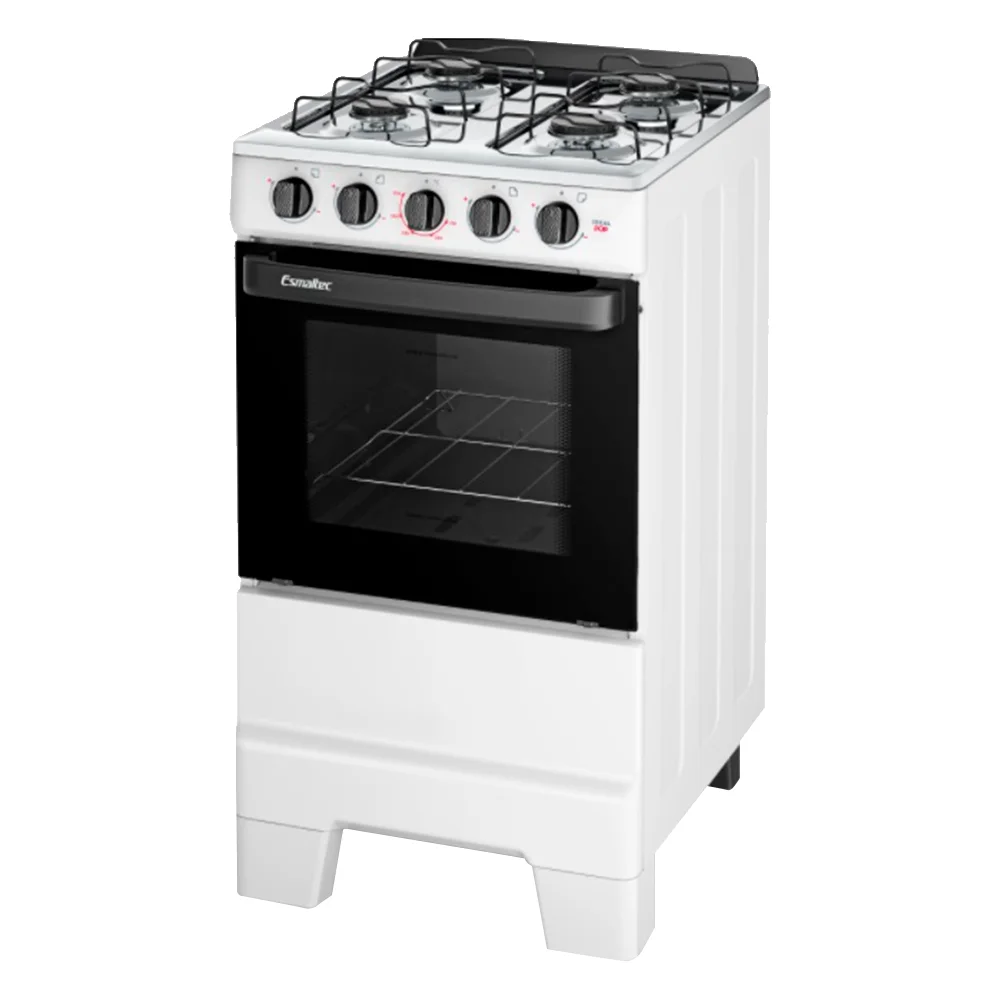 fogão de piso 4 bocas esmaltec f4isb ideal pop mesa em aço inox, acendimento manual, branco fogão de piso 4 bocas esmaltec f4isb ideal pop mesa em aço inox, acendimento manual, branco