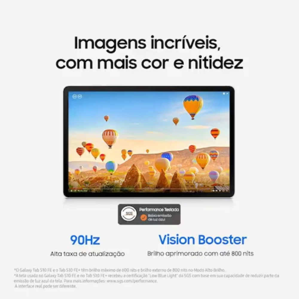 tablet samsung galaxy tab s10 fe 5g, 128gb, 8gb, tela 10.9" 90hz, s pen e capa inclusas cinza tablet samsung galaxy tab s10 fe 5g, 128gb, 8gb, tela 10.9" 90hz, s pen e capa inclusas cinza
